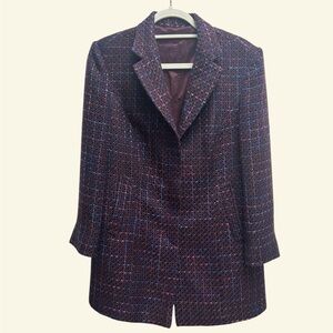 Women's Burgundy Tweed Coat